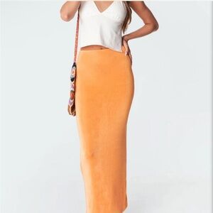 Edikted Vibrant Orange Pencil Skirt